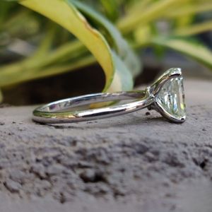 Solitario Solo Radiant Cut Lab Grown Diamond Anillo de bodas 10kt Oro sólido Clásico para fiesta IGI Certified Bridal Set Prongs - Product Image 6