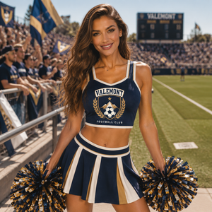 Women Y2k Custom Sublimation Printing College Style Sports Crop Top Jersey Pleated Skirt Set Game Day <b>Sexy</b> <b>Cheerleader</b> Set - Product Image 1
