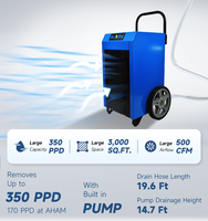 Grand capital 160 pintes purificateur d'air déshumidificateur climatiseur industriel déshumidificateur de qualité commerciale