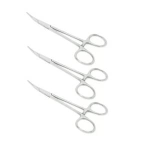 Lot de 3 pinces hémostatiques incurvées de 5 pouces en acier inoxydable de haute qualité pour usage dentaire et chirurgical - Product Image 3