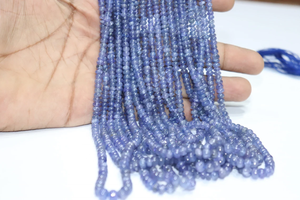 Excellent Natural Tanzanite Smooth Rondelle Beads 3-5mm Genuine Tanzanite Gemstone - Product Image 5