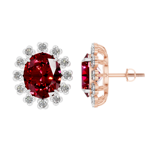 Wholesale 925 Sterling Silver Rhodium Plated Fine Jewelry Synthetic Ruby <b>Moissanite</b> Solitaire Stud <b>Earrings</b> Halo Trendy OEM - Product Image 2
