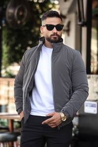 เสื้อโค้ทผ้าซาตินสำหรับผู้ชาย, เสื้อโค้ทกันน้ำใส่ลำลองมีกระเป๋ามีซิปเสื้อแจ็กเก็ตสไตล์แฟชั่น - Product Image 3