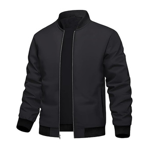 Chaqueta bomber informal de primavera y otoño para hombre, cortavientos ligero con bolsillos, servicio ODM OEM, cuero vaquero largo, relleno de algodón PU - Product Image 2