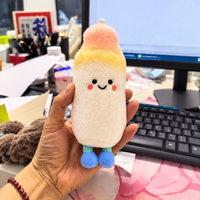 Maßgefertigter Plüsch-JellyCat-Stil Schlüsselanhänger Weiches Gefülltes Eis am Stiel Spielzeug Niedliches Smiley-Gesicht Plüsch-Anhänger Taschencharme Mini-Puppe Schlüsselring
