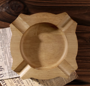 Cendrier à cigares en bois massif à 4 fentes avec plateau carré brun gris intérieur extérieur cour maison bureau utilisation cigare coffret cadeau - Product Image 5