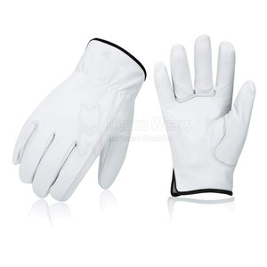Gants de travail personnalisés OEM en cuir véritable de haute qualité, flexibles, avec motif personnalisé et poignet élastique - Product Image 1