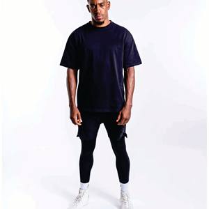 High-Elastic Cotton Training <b>T</b>-<b>Shirt</b>: Loose Fit <b>Muscle</b> Tee for <b>Men's</b> Fitness, Screen Printing, Relaxed Gym Wear - Product Image 2