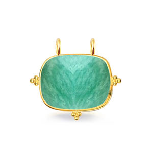 925 argent Sterling Rectangle facettes Amazonite pierres précieuses deux boucles fantaisie lunette collier à faire soi-même fabrication de bijoux connecteur - Product Image 1