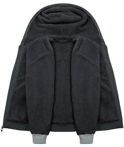 <b>Men's</b> High Quality Winter <b>Hoodie</b> Jacket Heavyweight <b>Sherpa</b> Lining Wool Cotton Polyester Blended Printed Embroidered Sweatshirts - Product Image 2