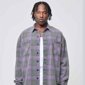 Nueva Camisa de franela a cuadros de manga larga para hombre con dos bolsillos y un botón estampado de moda 2025 - Product Image 2