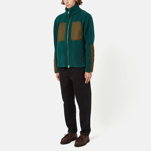 Veste polaire personnalisée en usine à col montant pour hommes veste polaire Sherpa brodée avec fermeture éclair - Product Image 6