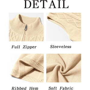2025 Men's Knitted <b>Vest</b> Stand Collar Casual Sleeveless Sweater Autumn 100% Cotton ODM OEM Services - Product Image 4