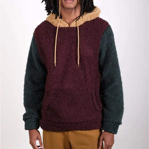 เสื้อสเวตเตอร์สวมหัวมีฮู้ดผ้าฟลีซผู้ชายผ้าคอตตอนผสมสามโทนสีตัดกันพิมพ์ลายนูนขายส่ง - Product Image 5