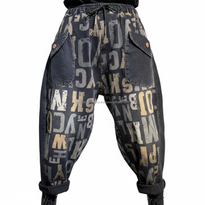 Pantalon Harem Homme Haut de Gamme OEM, Design Unique, Style Urbain, Patchwork - Product Image 2