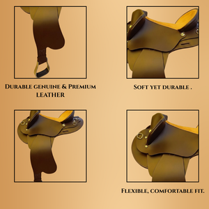 Premium Handcrafted Western Saddle Leather Horse Racing Saddle Tamaño regular - Product Image 4