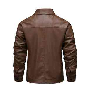 Chaqueta de piel de oveja auténtica para hombre, abrigo con cremallera y cuello levantado, personalizado, OEM, ODM, venta al por mayor - Product Image 6