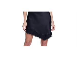 Abito slip elegante da donna L Agence in raso con scollo a V, in seta liscia nera, dal design alla moda - Product Image 6