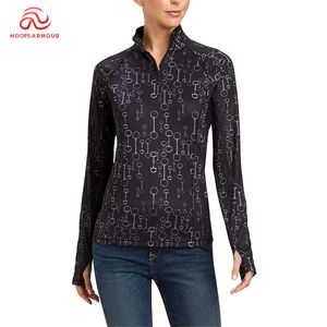 Vêtements équestres de qualité supérieure vêtements de compétition chemise couche de base haut à manches longues personnalisé vente en gros 4 voies Stretch chemise d'équitation - Product Image 1