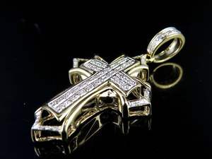 Collier pendentif croix en argent S925 à la mode de haute qualité avec diamant Moissanite pour hommes - Product Image 2