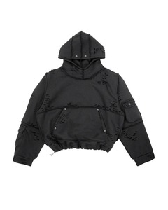 Hombres 100% algodón pulóver Sudadera con capucha 420gsm hombro caído Sudadera con capucha de gran tamaño personalizado Crop Hoodies - Product Image 6