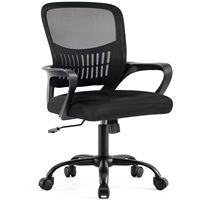 Silla de Oficina Ergonómica OEM para el Hogar, Silla de Escritorio con Rotación de 360°, Soporte Lumbar, Respaldo Medio de Malla, Altura Ajustable y Reposabrazos Fijos
