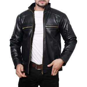 Chaqueta de Cuero Negra para Hombre, Diseño Moderno, Corte Ajustado, Abrigo Cálido para Hombre, Envío DDP, Venta al Por Mayor 2026 - Product Image 2