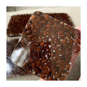 Posavasos de resina azul y madera para taza de café, posavasos de la mejor calidad con forma cuadrada para taza de té, posavasos para cena en casa a precio asequible - Product Image 4