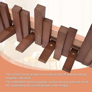 Solid Handmade Natural Wood Coat <b>Rack</b> With 10 Hooks Wall-Mounted Entry Way Coat <b>Rack</b> for Clothing Bathroom Bedroom Kitchen Use - Product Image 6