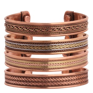 Brazalete de esposas de cobre puro de lujo para hombres y mujeres, brazalete de moda magnético con beneficios curativos para la salud para pacientes con artritis - Product Image 4