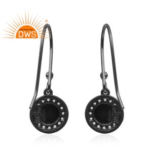 ต่างหูพลอยสีบุษราคัมและฮีมาไทต์สีขาวธรรมชาติเงินสเตอร์ลิงต่างหูแบบห้อยผู้ผลิตเครื่องประดับตามสั่ง - Product Image 3