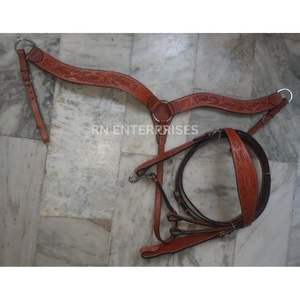 Juego de arnés de cuero occidental para caballo, riendas, collarín, para carreras de caballos, conjunto de arnés personalizado, RN Enterprises, alta calidad, duradero, venta al por mayor - Product Image 1