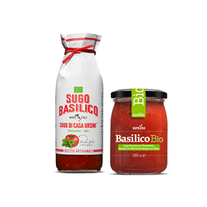 Ursini-platillos orgánicos italianos con tomate y albahaca, 260 g y 500 ml, para venta al por menor - Product Image 1