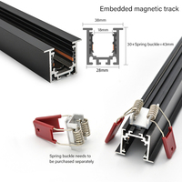 Prix d'usine – Spots LED ultra-minces pour rail – Éclairage sur rail moderne – Plafonnier moderne à intensité variable en alliage d'aluminium – Spot LED magnétique sur rail