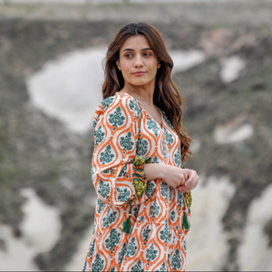 2024เดรสโบฮีเมียนสำหรับผู้หญิงชุดเดรสแขนยาวลายดอกไม้หลากสีชุดเดรสฤดูร้อนใส่นอนสำหรับผู้หญิง - Product Image 1