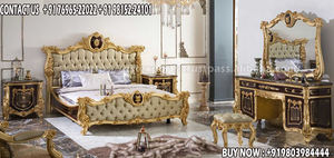 Ensemble de lit en teck sculpté à la main de la série Luxury Palace, couleur personnalisée, design traditionnel, California King, pliable, vente d'usine - Product Image 3