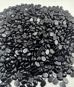 Alta calidad 10x14mm Natural negro ónix cabujón suave negro forma ovalada piedra preciosa suelta para la fabricación de joyas increíble al por mayor - Product Image 1