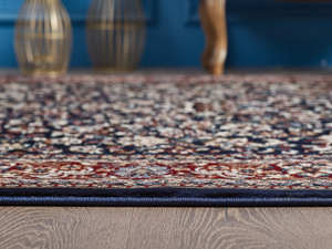 Alfombra turca de lujo hecha a máquina, poliéster, rojo oscuro, azul marino, premium, para sala de estar, del fabricante de Gaziantep. - Product Image 4