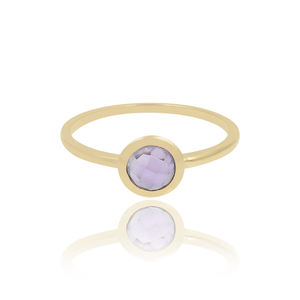 Anillo de Plata de Ley 925 chapado en oro, piedra preciosa de amatista natural, joyería de regalo de diamantes de alta calidad, venta al por mayor directa - Product Image 2