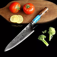 Neuankömmling Damaskus Stahl Küchenmesser Handgemachtes Küchenmesser Profession eller Harz griff mit Abdeckung.