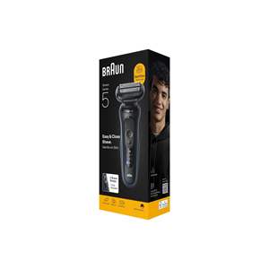 Rasoir électrique pour homme rechargeable avec 50 minutes d'autonomie, utilisation humide et sèche, étanche, rasoir miniature à cinq lames bleu pour le corps, IPX7 - Product Image 1