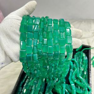 ลูกปัดพลอยเจียระไนขนาดเล็กสีเขียวขนาด AAA ลูกปัดหินโอนิกซ์สีเขียวสำหรับขายเครื่องประดับ - Product Image 4