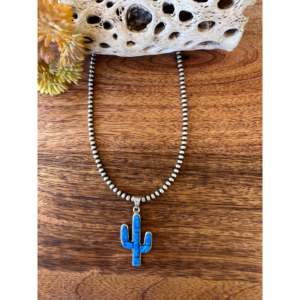 Allen Lee Cobblestone Pendant with Blue Opal & Sterling Silver Bezel Setting & Plant Shape Inlay - Product Image 1