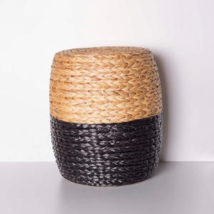 Puf de Jacinto de Agua Trenzado, Precio Directo de Fábrica, Taburete Otomano para Decoración del Hogar - Product Image 1