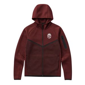 Veste à capuche zippée intégrale en polaire technique pour homme, rouge cramoisi, légère, chaude, vêtements de sport d'entraînement, vêtements de sport haut de gamme - Product Image 1