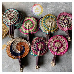 Éventail en feuilles de palmier tissées à la main au Vietnam, style bohème, naturel, pour la décoration de la maison et les fêtes de mariage, Noël - Caryln - Product Image 4