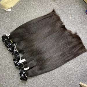 Venta al por mayor de extensiones de cabello Remy de Vietnam de alta calidad paquetes rectos de doble dibujado con para cutículas frontales de encaje alineados - Product Image 6