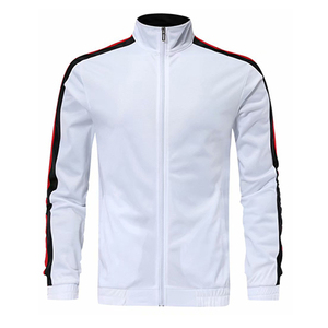 Veste de survêtement athlétique à rayures latérales pour hommes, vêtements de sport à fermeture éclair complète, veste de sport d'entraînement avec logo, manteau d'extérieur respirant - Product Image 5