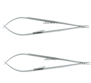 ชุดเครื่องมือผ่าตัดสแตนเลสสตีล Castroviejo ขนาด 18 ซม. พร้อมกรรไกรด้ามโค้งเคลือบเพชรแบบล็อค ผลิตโดยบริษัท Dentavex - Product Image 2