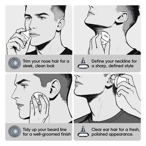 Tondeuse Électrique Rechargeable pour Nez, Oreilles et Cheveux, Étanche, pour Hommes et Femmes, avec Têtes Interchangeables en Alliage - Product Image 4